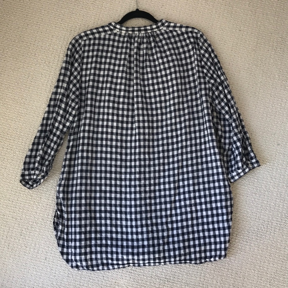 JCrew 100% Linen Gingham Top - M - Picture 6 of 6